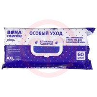 Bona mente! салфетки влажные 220х240мм №60 с ионами серебра с клапаном. Фото