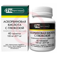 Аскорбиновая кислота с глюкозой таблетки 100мг + 877мг №40. Фото