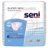 Сени супер классик подгузники для взрослых №10 аир р м(2) медиум 75–110см. Фото