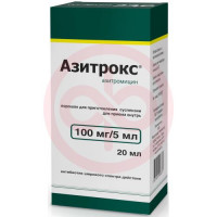 Азитрокс порошок для приготовления суспензии для приема внутрь 100мг/5мл 15.9г в комплекте с ложкой мерной и пипеткой. Фото