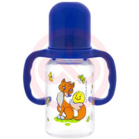 Курносики бутылочка с силиконовой соской 125мл колобок 6мес +  с ручками /арт 11140/. Фото