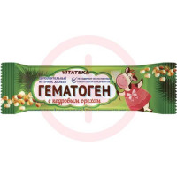Витатека гематоген плитка 40г с кедровым  орехом. Фото