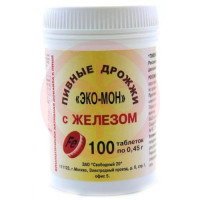 Эко-мон пивные дрожжи таблетки №100 железо. Фото