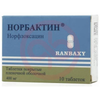 Норбактин таблетки покрытые пленочной оболочкой 400мг №10. Фото