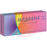 Мидиана таблетки покрытые пленочной оболочкой 3мг + 0.03мг №63. Фото