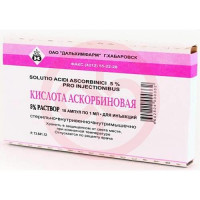 Аскорбиновая кислота раствор для внутривенного и внутримышечного введения 50мг/мл 2мл №10. Фото