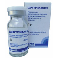 Цефтриаксон порошок для приготовления раствора для внутривенного и внутримышечного введения 1000мг №1. Фото