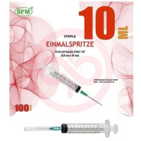 Сфм шприц одноразовый стерильный с иглой 10мл №100 3-х комп 21g 0,8х40мм. Фото