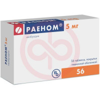 Раеном таблетки покрытые пленочной оболочкой 5мг №56. Фото