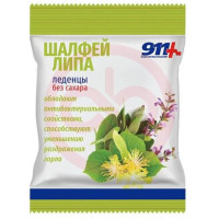 911 ваша служба спасения леденцы без сахара 50г шалфей/липа/вит. с. Фото