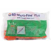 Бд микро-файн плюс шприц инсулиновый с интегрированной иглой 1мл №10 u-100 29g 0,33х12,7мм. Фото