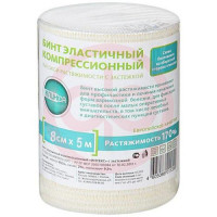 Клинса бинт эластичный компрессионный вр 8х500см (застежка). Фото