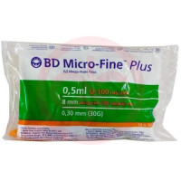 Бд микро-файн плюс шприц инсулиновый 0,5мл №10 u-100 30g 0,3х8мм. Фото