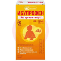 Ибупрофен суспензия для приема внутрь для детей 20 мг/мл 160мл/200г без ароматизатора /в комплекте с мерным шприцем/. Фото