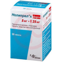 Нолипрел а форте таблетки покрытые пленочной оболочкой 5мг + 1.25мг №30. Фото