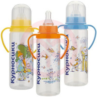 Курносики бутылочка с силиконовой соской 250мл с ручками 6мес +  /арт 11139/. Фото