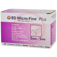 Изображение Бд микро-файн плюс игла для шприц-ручек №100 31g 0,25х5мм Бд микро-файн плюс игла для шприц-ручек №100 31g 0,25х5мм. Фото