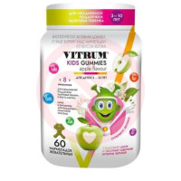 Витрум кидс мармелад жевательный 3500мг №60 супервкус яблоко 3-10 лет. Фото