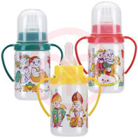 Курносики бутылочка с силиконовой соской 125мл с ручками 6мес +  /арт 11109/. Фото