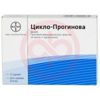 Цикло-прогинова таблетки покрытые пленочной оболочкой набор 0.5 мг + 2 мг и 2 мг №21 /в наб /в наборе: таблетки, покрытые оболочкой светло-коричневого цвета-10 шт. и таблетки, покрытые оболочкой белые цвета -11 шт./. Фото