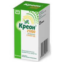Креон 25000 капсулы кишечнорастворимые 25000ед №50. Фото