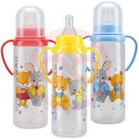 Курносики бутылочка для кормления 250мл силикон. соска с ручками /арт. 11005/. Фото
