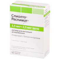 Спиолто респимат раствор для ингаляций 2.5мг + 2.5мг 4мл в комплекте с ингалятором респимат®. Фото