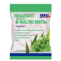 911 ваша служба спасения леденцы 50г эвкалипт + масло мяты + вит. с. Фото