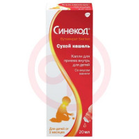 Синекод капли для приема внутрь 5мг/мл 20мл для детей. Фото