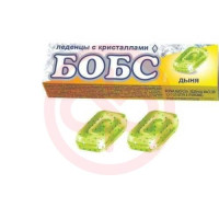 Бобс леденцовая карамель 3,5г №10 со вкусом дыни с мятными кристаллами. Фото