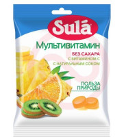 Зула леденцы без сахара 60г витамин с мультивитамин. Фото