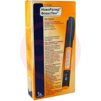 Новорапид флекспен раствор для внутривенного и подкожного введения 100ед/мл 3мл №5. Фото