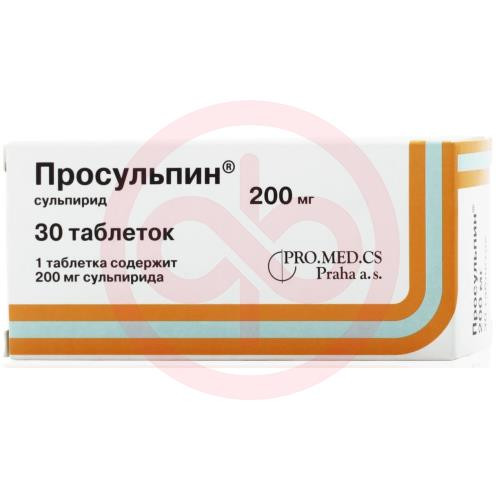 Просульпин Таблетки 200мг №30 ПРО. МЕД. ЦС ПРАГА А.О. - Цена От.
