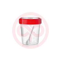 Пласти лаб контейнер для анализов 60мл стер. с ложкой. Фото