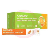 Алесорб энтеросорбент эрциг гель для приема внутрь 10г №18 апельсин. Фото